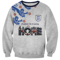 Custom England National Football Sweatshirt Football is Coming Home Typography Sporty Style