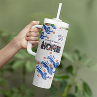 Custom England National Football Tumbler With Handle Football is Coming Home Typography Sporty Style