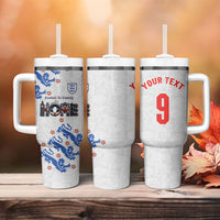 Custom England National Football Tumbler With Handle Football is Coming Home Typography Sporty Style