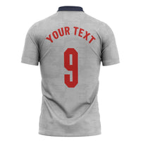 Custom England National Football Zipper Polo Shirt Football is Coming Home Typography Sporty Style