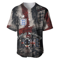 England National Football Baseball Jersey Football is Coming Home Typography Grunge Style
