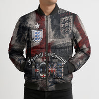 England National Football Bomber Puffer Jacket Football is Coming Home Typography Grunge Style