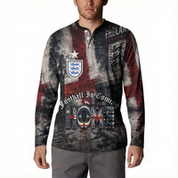 England National Football Button Sweatshirt Football is Coming Home Typography Grunge Style