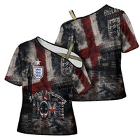 England National Football Cross Shoulder Shirt Football is Coming Home Typography Grunge Style