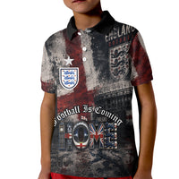 England National Football Kid Polo Shirt Football is Coming Home Typography Grunge Style