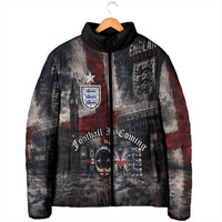 England National Football Padded Jacket Football is Coming Home Typography Grunge Style