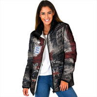 England National Football Padded Jacket Football is Coming Home Typography Grunge Style