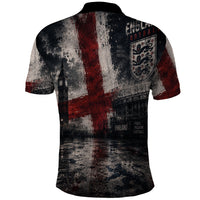 England National Football Polo Shirt Football is Coming Home Typography Grunge Style