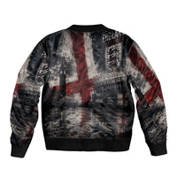 England National Football Sleeve Zip Bomber Jacket Football is Coming Home Typography Grunge Style