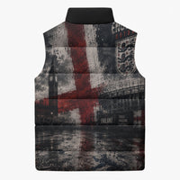 England National Football Sleeveless Puffer Jacket Football is Coming Home Typography Grunge Style
