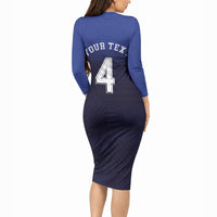 Custom Scotland National Football Long Sleeve Bodycon Dress Volley to the North America 2026