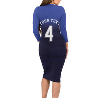 Custom Scotland National Football Long Sleeve Bodycon Dress Volley to the North America 2026