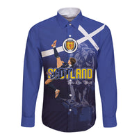 Custom Scotland National Football Long Sleeve Button Shirt Volley to the North America 2026