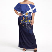 Custom Scotland National Football Off Shoulder Maxi Dress Volley to the North America 2026
