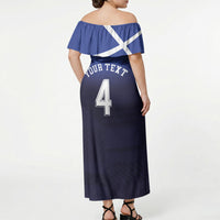 Custom Scotland National Football Off Shoulder Maxi Dress Volley to the North America 2026