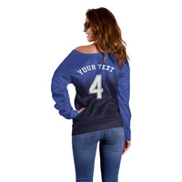 Custom Scotland National Football Off Shoulder Sweater Volley to the North America 2026