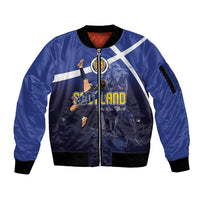Custom Scotland National Football Sleeve Zip Bomber Jacket Volley to the North America 2026
