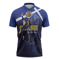 Custom Scotland National Football Zipper Polo Shirt Volley to the North America 2026