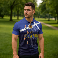 Custom Scotland National Football Zipper Polo Shirt Volley to the North America 2026