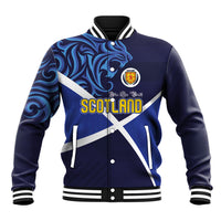 Custom Scotland National Football Baseball Jacket Lions with Flag Sporty Tartan Style