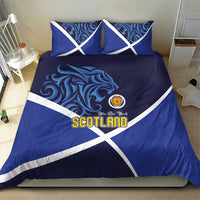 Scotland National Football Bedding Set Lions with Flag Sporty Tartan Style