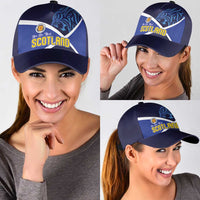 Scotland National Football Classic Cap Lions with Flag Sporty Tartan Style
