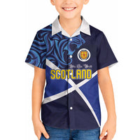 Custom Scotland National Football Hawaiian Shirt Lions with Flag Sporty Tartan Style