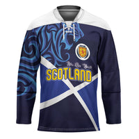 Custom Scotland National Football Hockey Jersey Lions with Flag Sporty Tartan Style