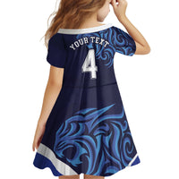 Custom Scotland National Football Kid Short Sleeve Dress Lions with Flag Sporty Tartan Style
