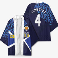 Custom Scotland National Football Kimono Lions with Flag Sporty Tartan Style