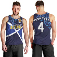 Custom Scotland National Football Men Tank Top Lions with Flag Sporty Tartan Style