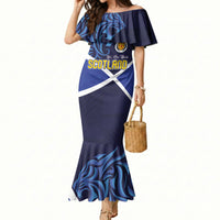 Custom Scotland National Football Mermaid Dress Lions with Flag Sporty Tartan Style