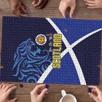 Scotland National Football Puzzle Lions with Flag Sporty Tartan Style