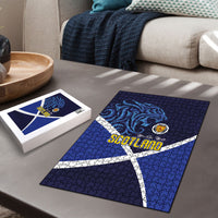Scotland National Football Puzzle Lions with Flag Sporty Tartan Style