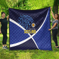 Scotland National Football Quilt Lions with Flag Sporty Tartan Style
