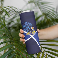 Scotland National Football Skinny Tumbler Lions with Flag Sporty Tartan Style