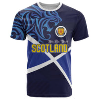 Custom Scotland National Football T Shirt Lions with Flag Sporty Tartan Style