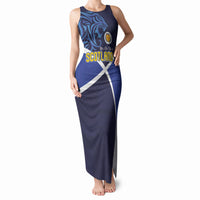 Custom Scotland National Football Tank Maxi Dress Lions with Flag Sporty Tartan Style