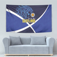 Scotland National Football Tapestry Lions with Flag Sporty Tartan Style