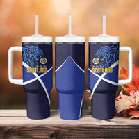 Scotland National Football Tumbler With Handle Lions with Flag Sporty Tartan Style