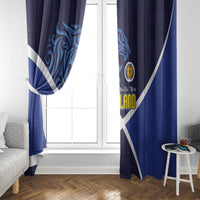 Scotland National Football Window Curtain Lions with Flag Sporty Tartan Style