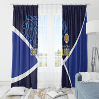 Scotland National Football Window Curtain Lions with Flag Sporty Tartan Style