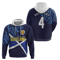 Custom Scotland National Football Zip Hoodie Lions with Flag Sporty Tartan Style