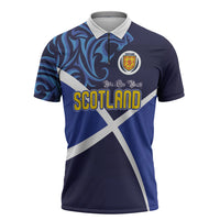 Custom Scotland National Football Zipper Polo Shirt Lions with Flag Sporty Tartan Style