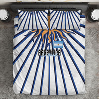 Argentina National Football Bedding Set Sun Of May Retro Starburst Graphic Art