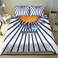 Argentina National Football Bedding Set Sun Of May Retro Starburst Graphic Art
