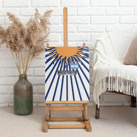 Argentina National Football Canvas Wall Art Sun Of May Retro Starburst Graphic Art