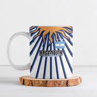 Personalized Argentina National Football Ceramic Mug Sun Of May Retro Starburst Graphic Art