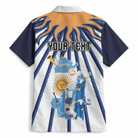 Personalized Argentina National Football Hawaiian Shirt Sun Of May Retro Starburst Graphic Art