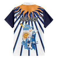 Personalized Argentina National Football Hawaiian Shirt Sun Of May Retro Starburst Graphic Art